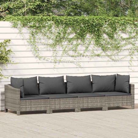 Salon de jardin avec coussins 7 pcs beige résine tressée 491705491705