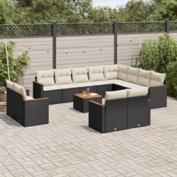 Salon de jardin avec coussins 7 pcs beige résine tressée 491714491714