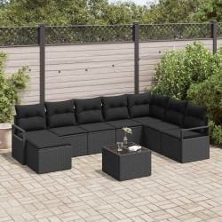 Salon de jardin avec coussins 7 pcs beige résine tressée 491719491719