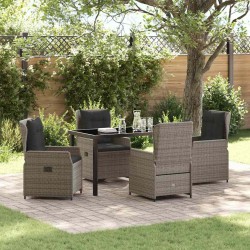 Salon de jardin avec coussins 7 pcs beige résine tressée 491733491733