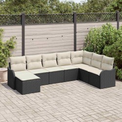 Salon de jardin avec coussins 7 pcs beige résine tressée 491737491737