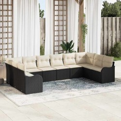 Salon de jardin avec coussins 7 pcs beige résine tressée 491741491741