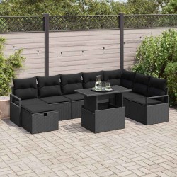 Salon de jardin avec coussins 7 pcs beige résine tressée 491861491861