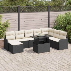 Salon de jardin avec coussins 6 pcs beige résine tressée 491864491864