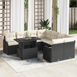 Salon de jardin avec coussins 6 pcs beige résine tressée 491865491865