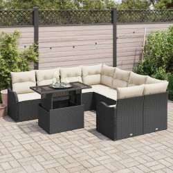 Salon de jardin avec coussins 6 pcs beige résine tressée 491865491865