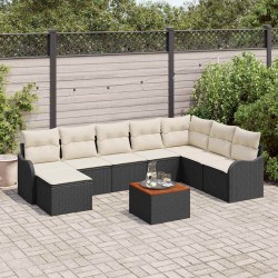 Salon de jardin avec coussins 7 pcs beige résine tressée 491876491876