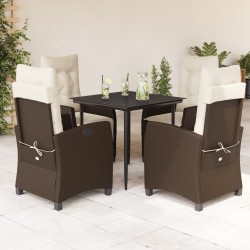Salon de jardin avec coussins 8 pcs beige résine tressée acacia 492298492298