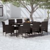 Salon de jardin avec coussins 9 pcs beige résine tressée 492323492323