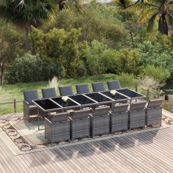 Salon de jardin avec coussins 9 pcs beige résine tressée 492326492326