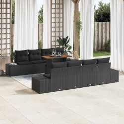 Salon de jardin avec coussins 8 pcs beige résine tressée 492504492504