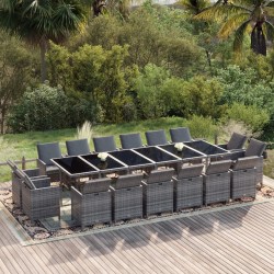 Salon de jardin avec coussins 9 pcs beige résine tressée 492567492567