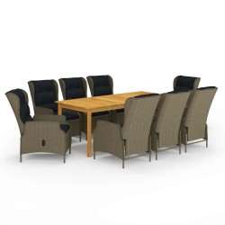 Ensembles de canapés avec coussin 7 pcs Gris Naturel et Clair 493212493212