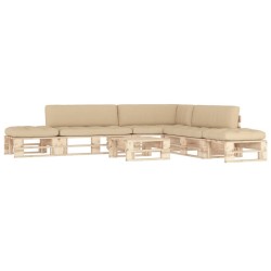 Ensemble de Canapés Beige 120 x 92 x 69 cm Bois d'Acacia Massif 493344493344