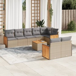 Salon de jardin avec coussins 7 pcs gris résine tressée 493422493422