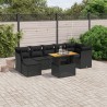 Salon de jardin avec coussins 7 pcs gris résine tressée 493459493459