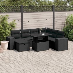 Salon de jardin avec coussins 7 pcs gris résine tressée 493466493466