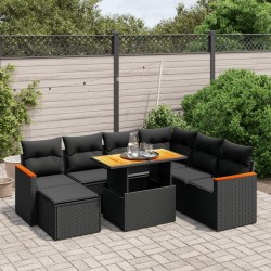 Salon de jardin avec coussins 7 pcs gris résine tressée 493468493468