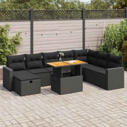 Salon de jardin avec coussins 7 pcs gris résine tressée 493469493469