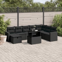 Salon de jardin avec coussins 7 pcs gris résine tressée 493473493473