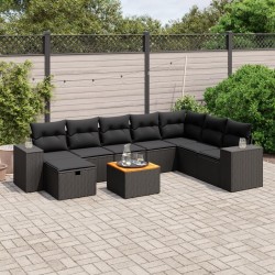 Salon de jardin avec coussins 7 pcs gris résine tressée 493474493474