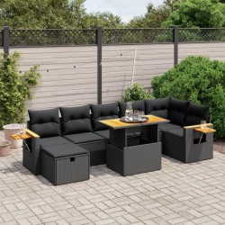 Salon de jardin avec coussins 7 pcs gris résine tressée 493478493478