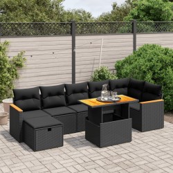 Salon de jardin avec coussins 7 pcs gris résine tressée 493481493481