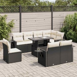 Salon de jardin avec coussins 7 pcs gris résine tressée 493488493488