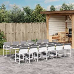 Ensemble de salle à manger pour jardin 9 pcs Gris polyrotin 493508493508