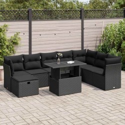 Salon de jardin avec coussins 7 pcs gris résine tressée 493521493521
