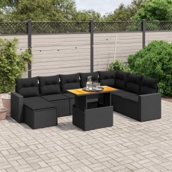 Salon de jardin avec coussins 7 pcs gris résine tressée 493526493526