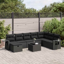Salon de jardin avec coussins 7 pcs gris résine tressée 493529493529