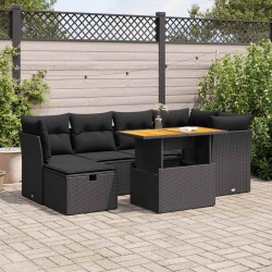 Salon de jardin avec coussins 7 pcs gris résine tressée 493549493549