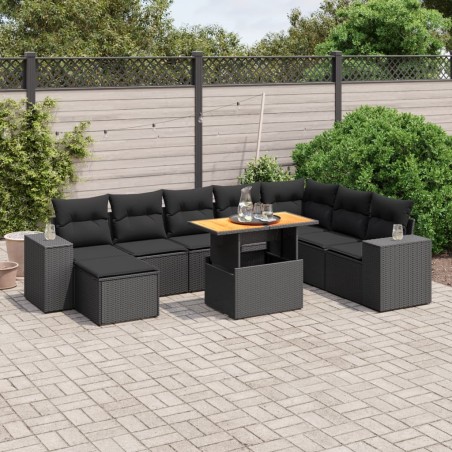 Salon de jardin avec coussins 7 pcs gris résine tressée 493550493550