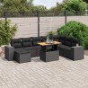Salon de jardin avec coussins 7 pcs gris résine tressée 493550493550