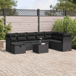 Salon de jardin avec coussins 7 pcs gris résine tressée 493552493552