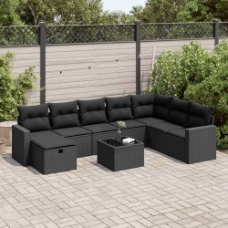 Salon de jardin avec coussins 7 pcs gris résine tressée 493553493553