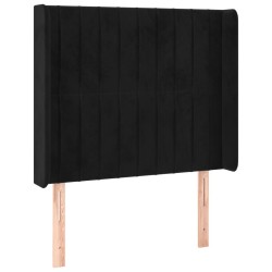  Tête de lit à LED Noir 93x16x118/128 cm Velours 