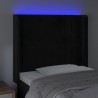  Tête de lit à LED Noir 93x16x118/128 cm Velours 