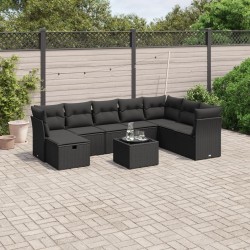 Salon de jardin avec coussins 7 pcs gris résine tressée 493634493634