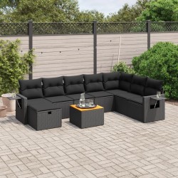 Salon de jardin avec coussins 7 pcs gris résine tressée 493635493635