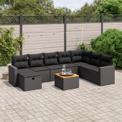 Salon de jardin avec coussins 7 pcs gris résine tressée 493636493636
