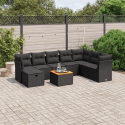 Salon de jardin avec coussins 7 pcs gris résine tressée 493637493637