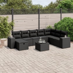 Salon de jardin avec coussins 7 pcs gris résine tressée 493638493638