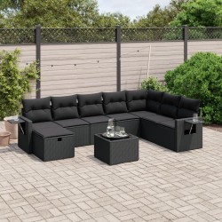 Salon de jardin avec coussins 7 pcs gris résine tressée 493639493639