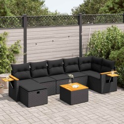 Salon de jardin avec coussins 7 pcs gris résine tressée 493645493645