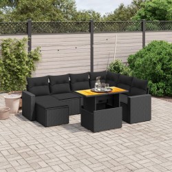 Salon de jardin avec coussins 7 pcs gris résine tressée 493656493656
