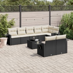 Salon de jardin avec coussins 7 pcs gris résine tressée 493665493665