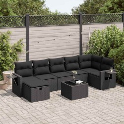 Salon de jardin avec coussins 7 pcs gris résine tressée 493666493666