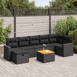 Salon de jardin avec coussins 7 pcs gris résine tressée 493684493684